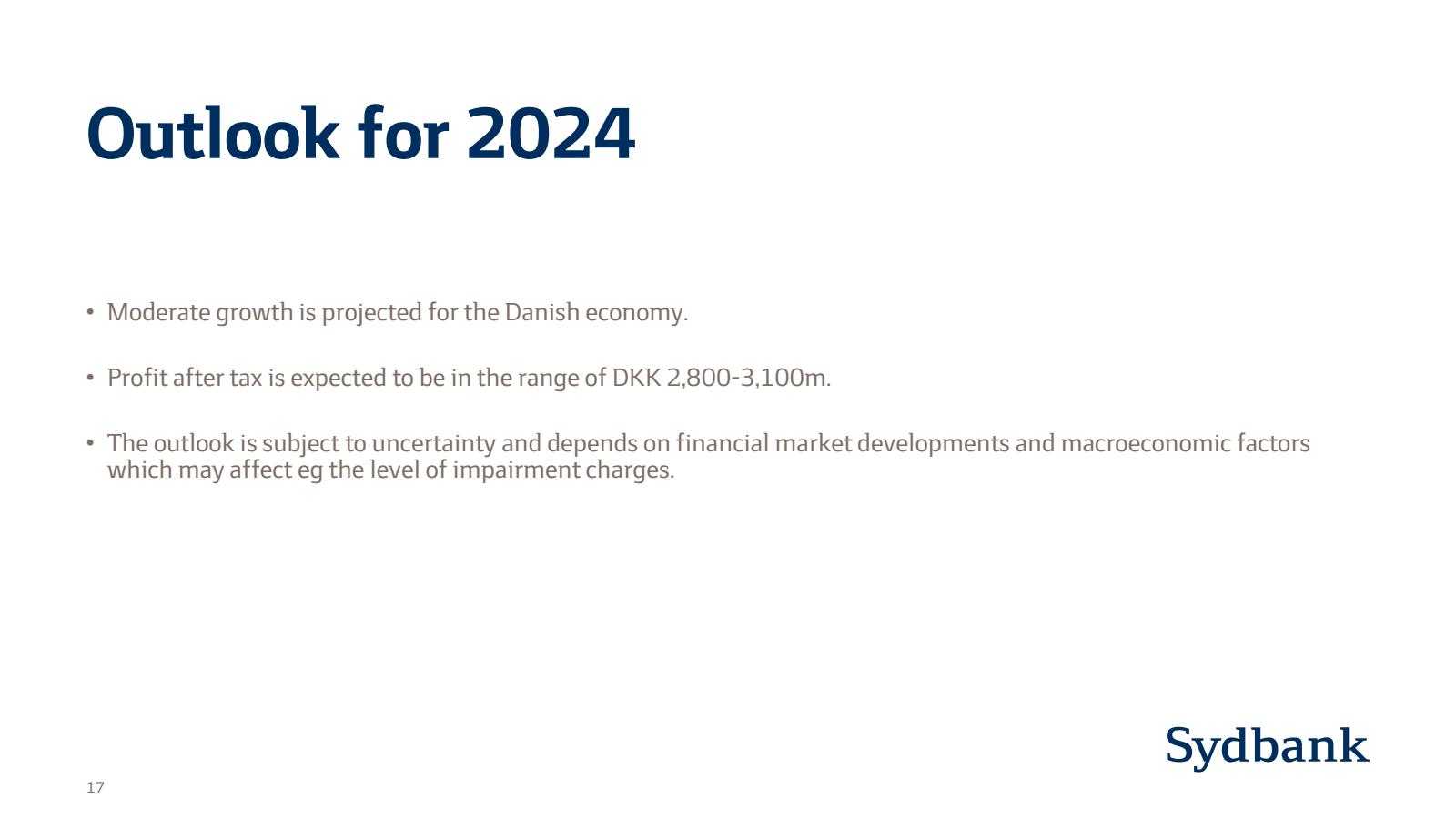 Outlook for 2024 

•