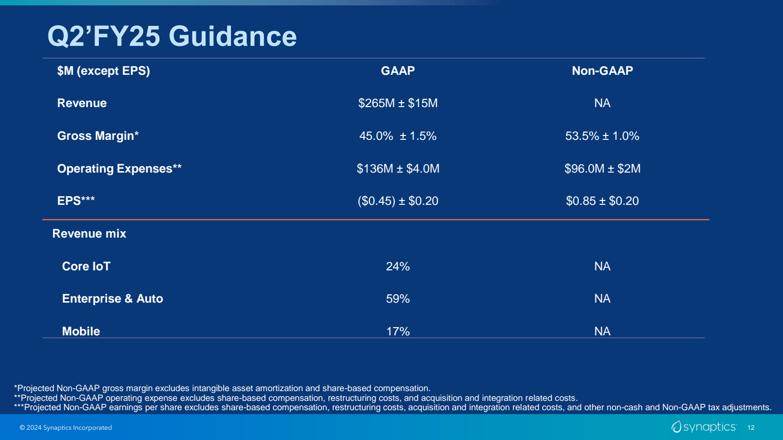 Q2'FY25 Guidance 

$