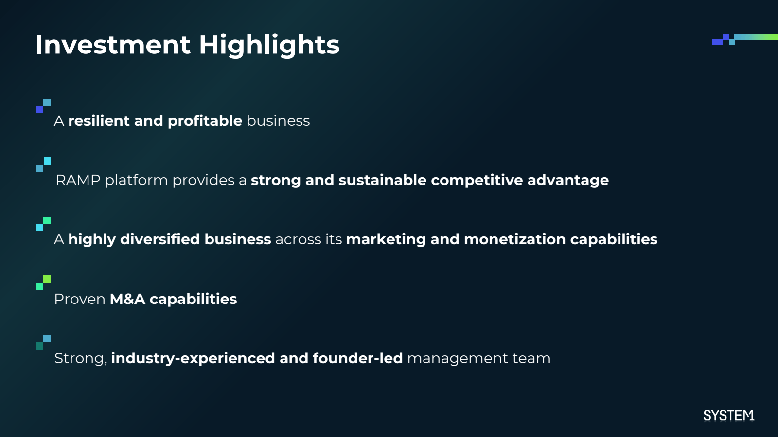Investment Highlight