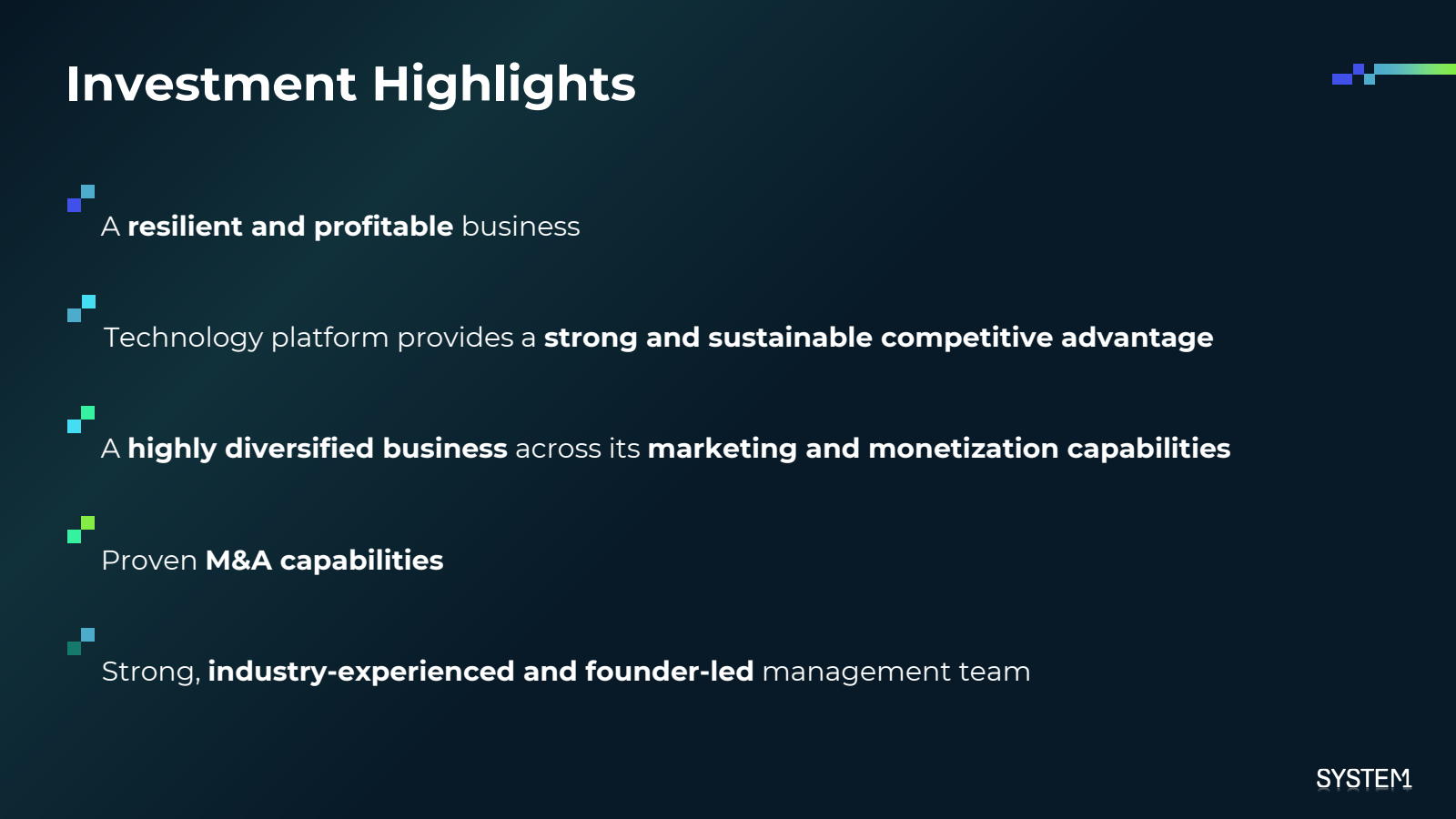 Investment Highlight