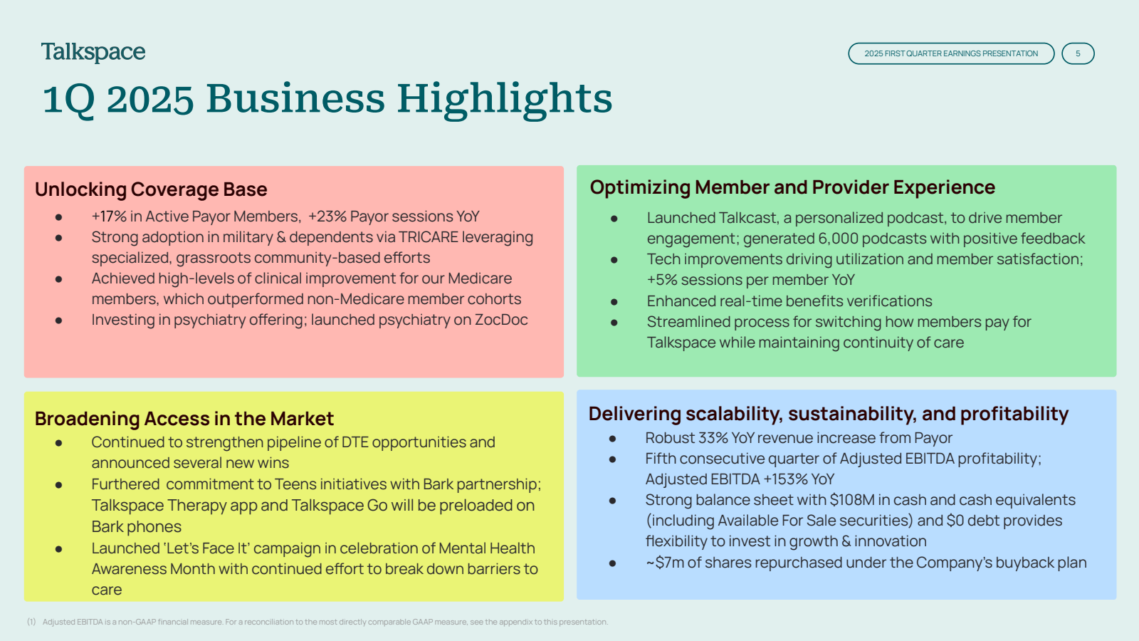 Talkspace 

1Q 2025 