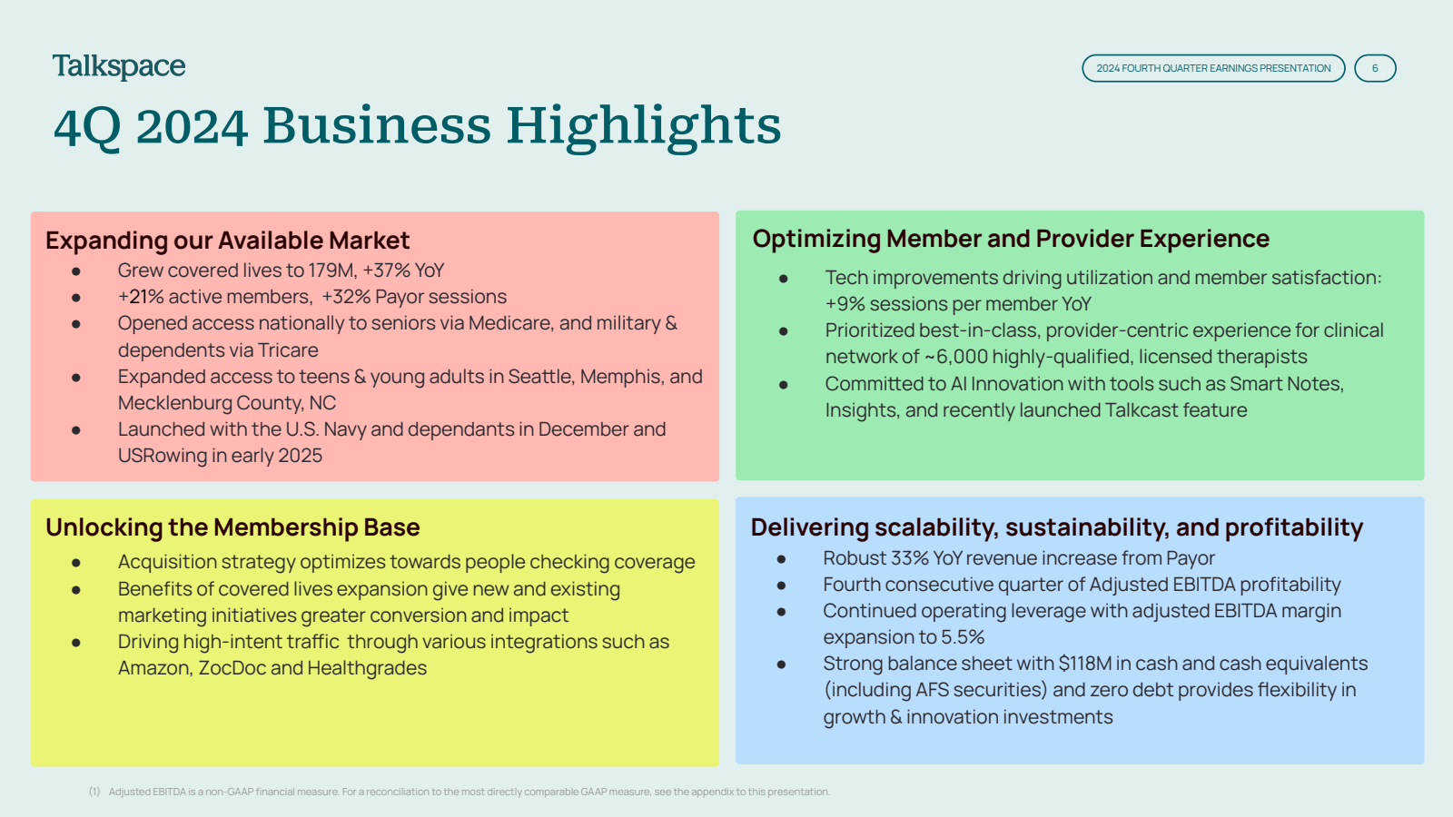 Talkspace 

4Q 2024 