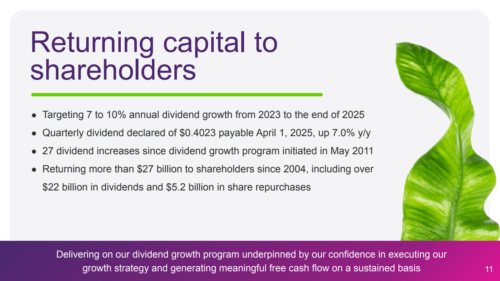 Returning capital to
