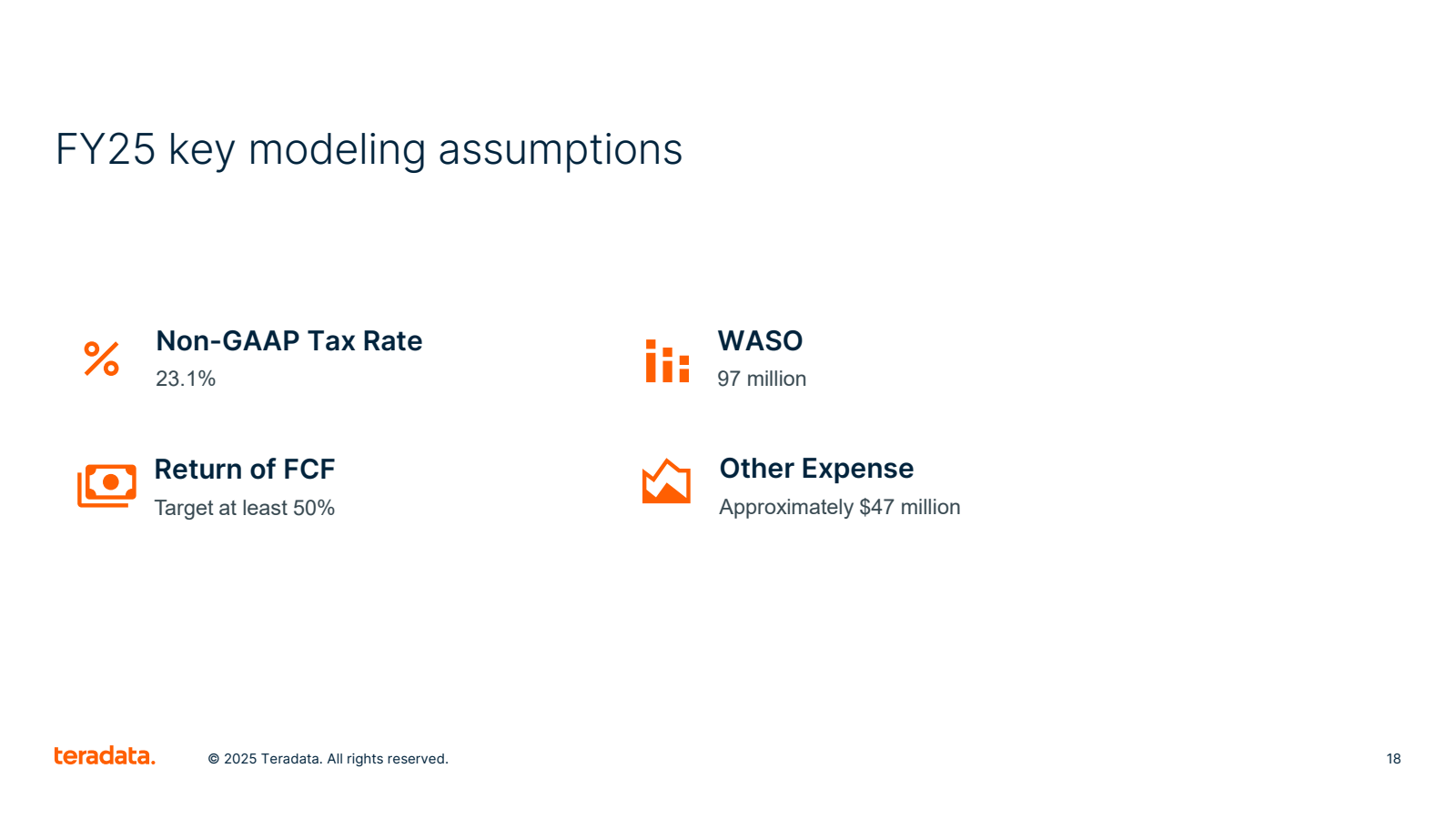 FY25 key modeling as