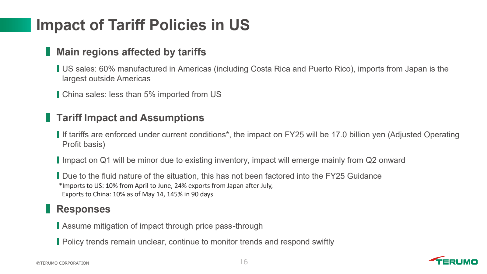 Impact of Tariff Pol