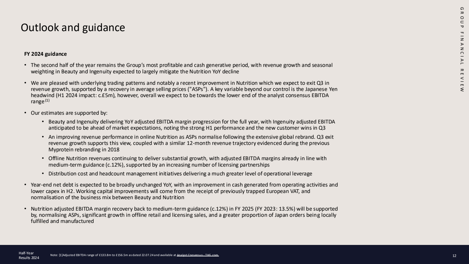 Outlook and guidance