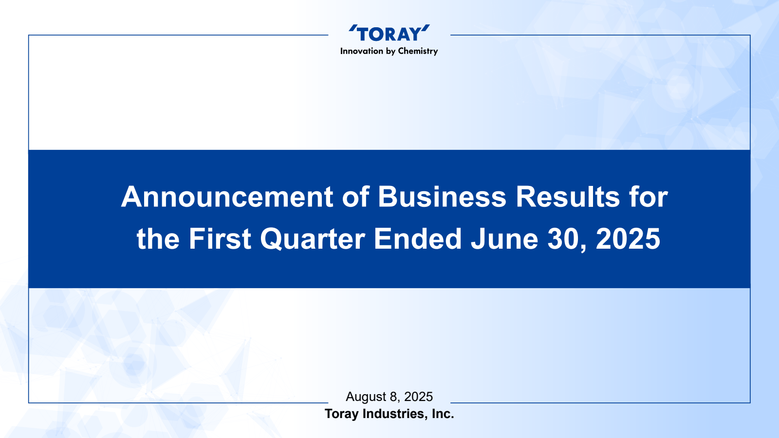 ' TORAY '

Innovatio