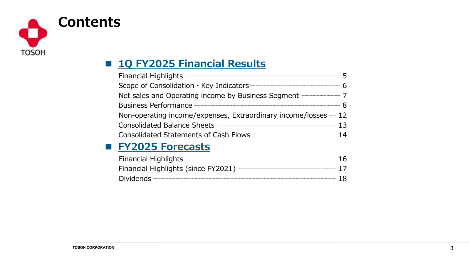 TOSOH 

Contents 

1