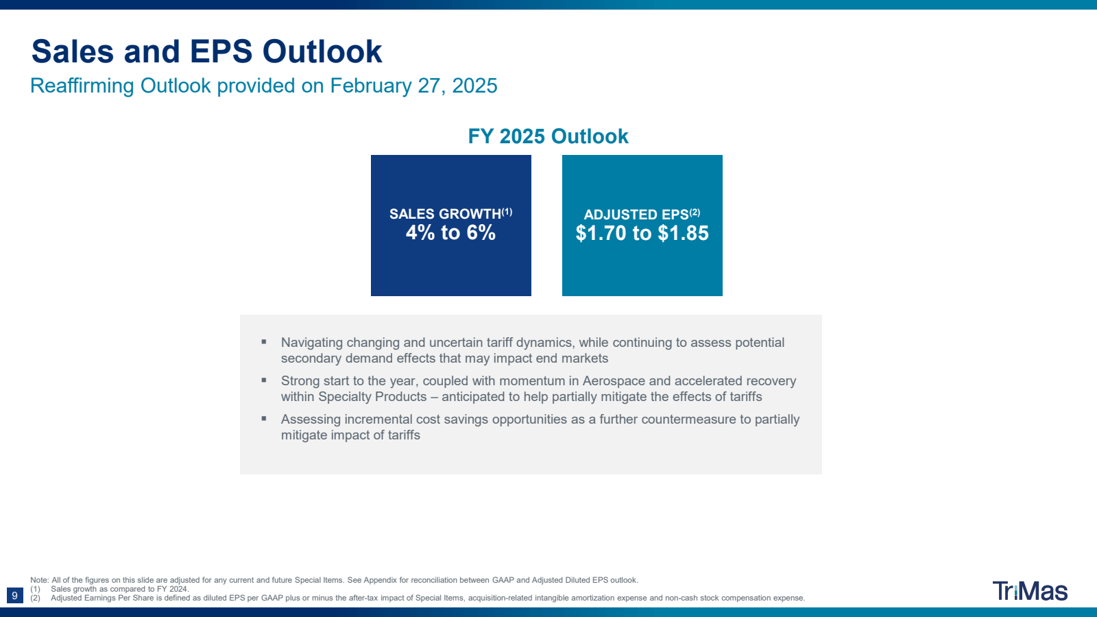 Sales and EPS Outloo