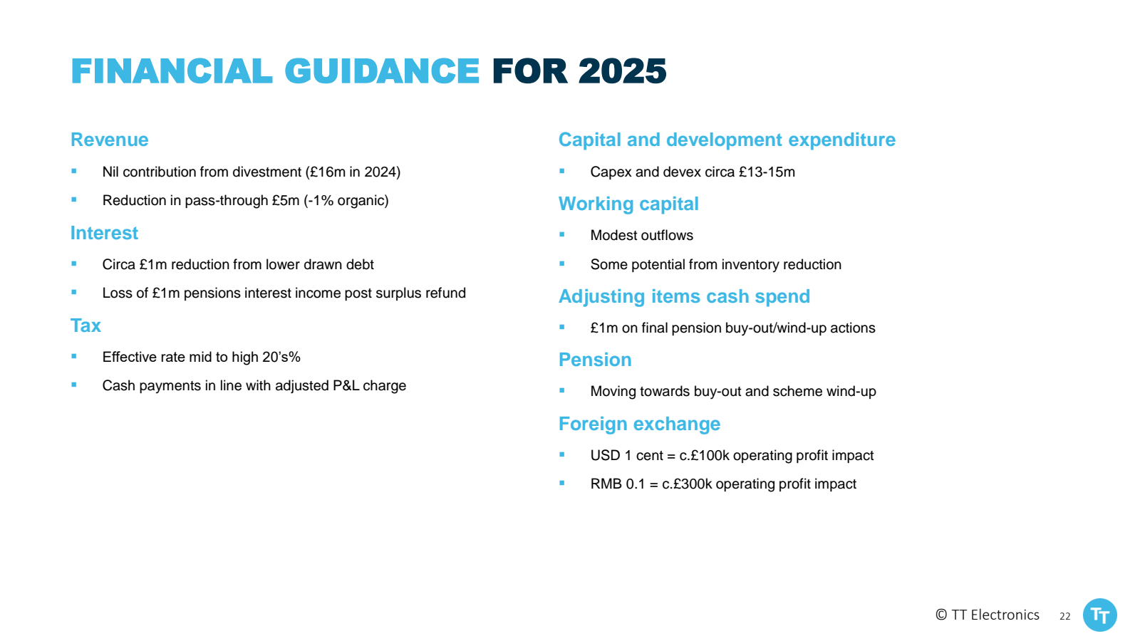 FINANCIAL GUIDANCE F