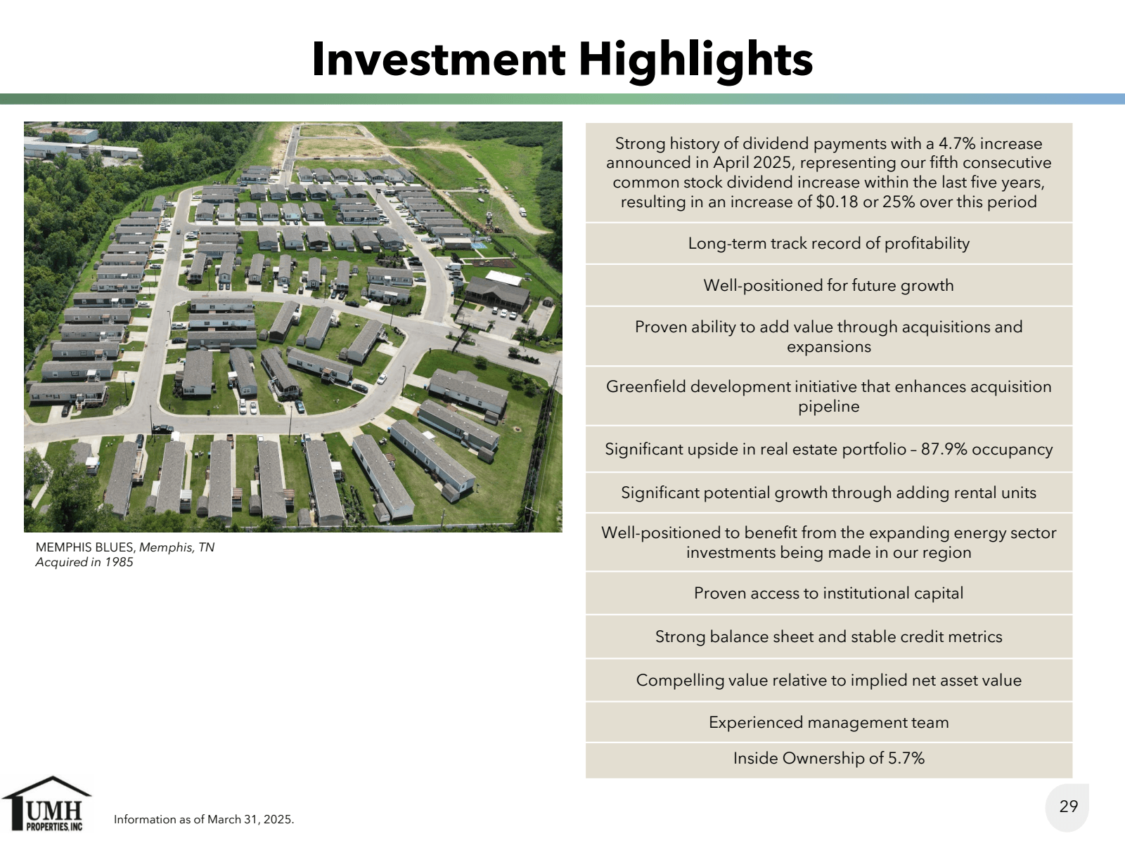 Investment Highlight