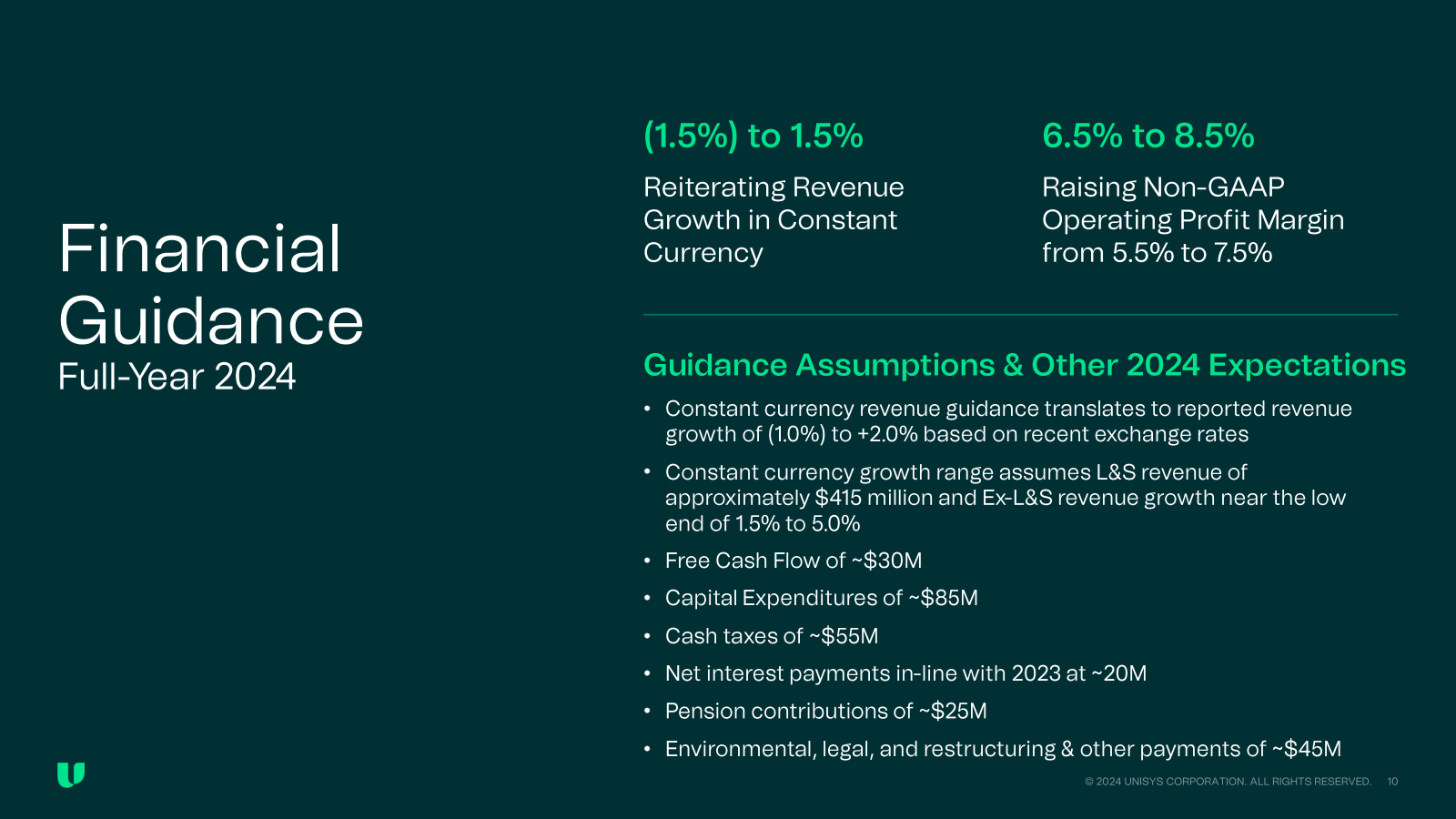 Financial Guidance 

