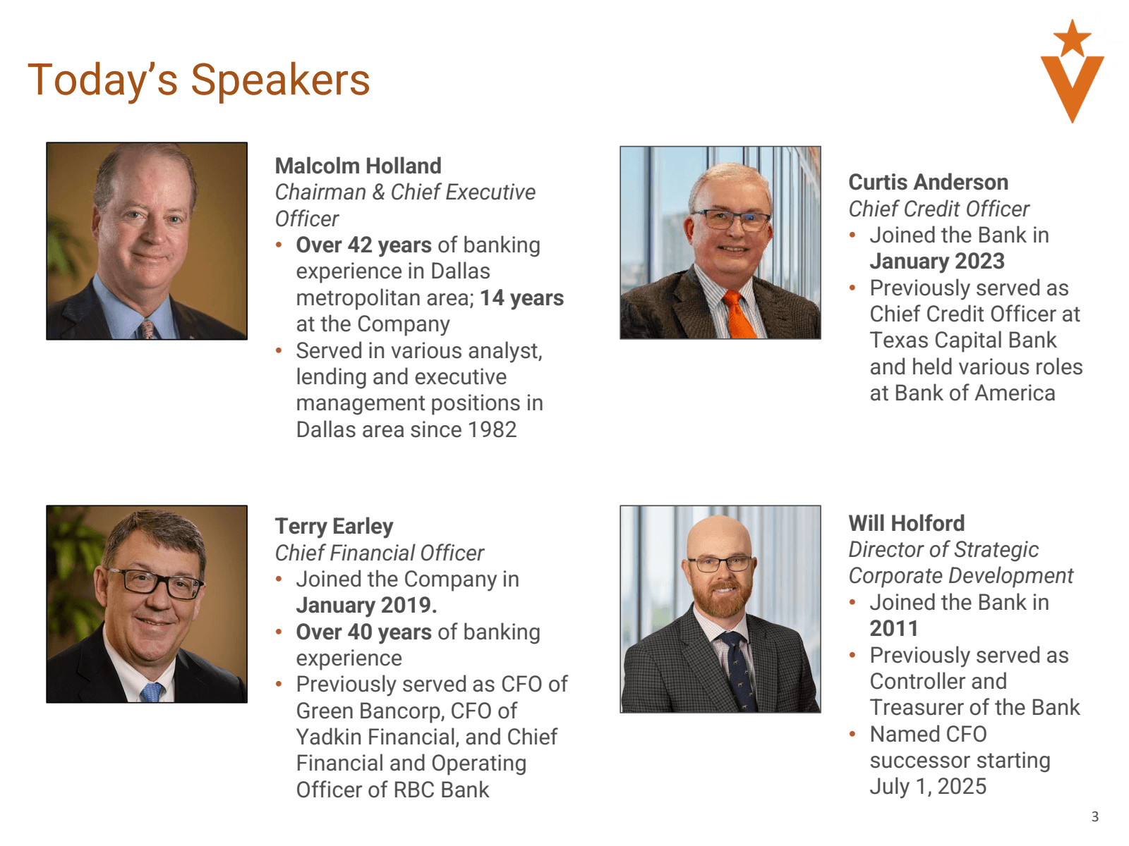 Today's Speakers 

M