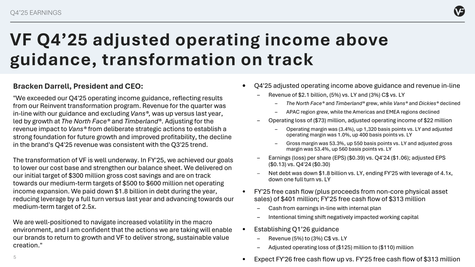 Q4'25 EARNINGS 

VF 