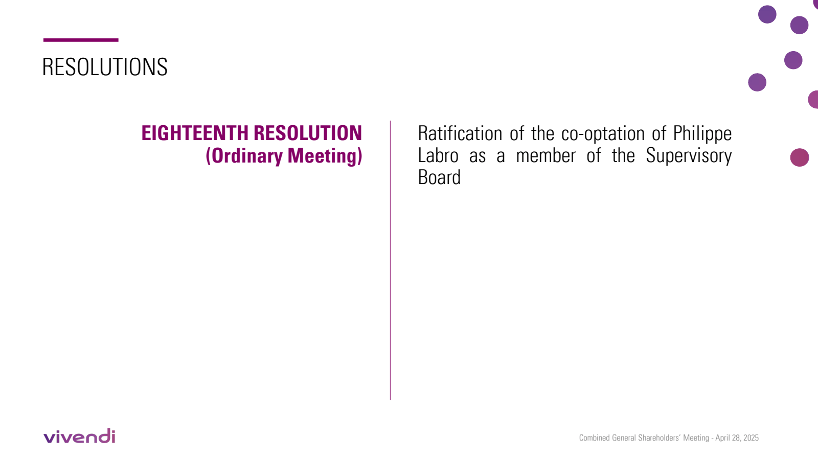 RESOLUTIONS 

EIGHTE