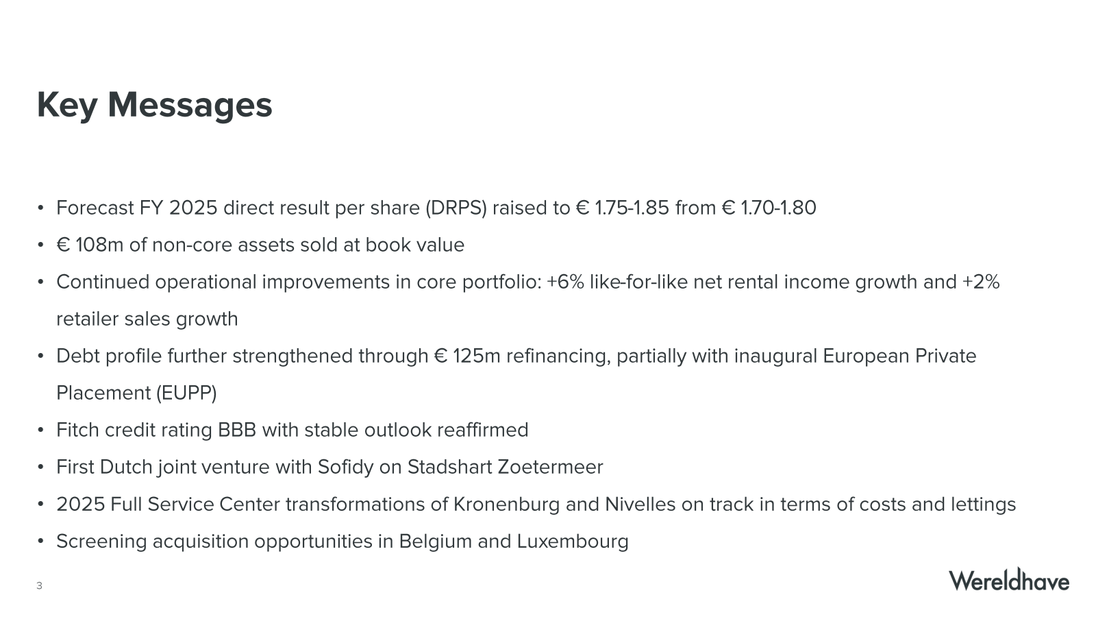 Key Messages

•

For