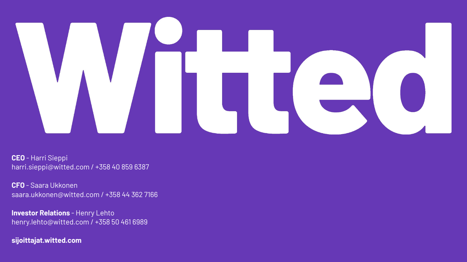 Witted

CEO - Harri 