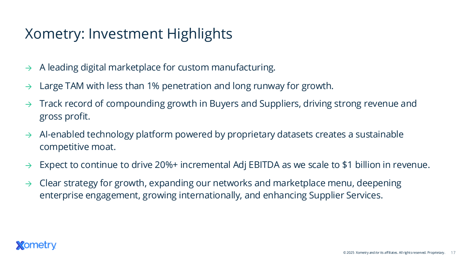 Xometry : Investment