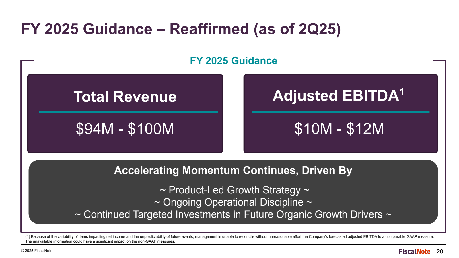 FY 2025 Guidance - R
