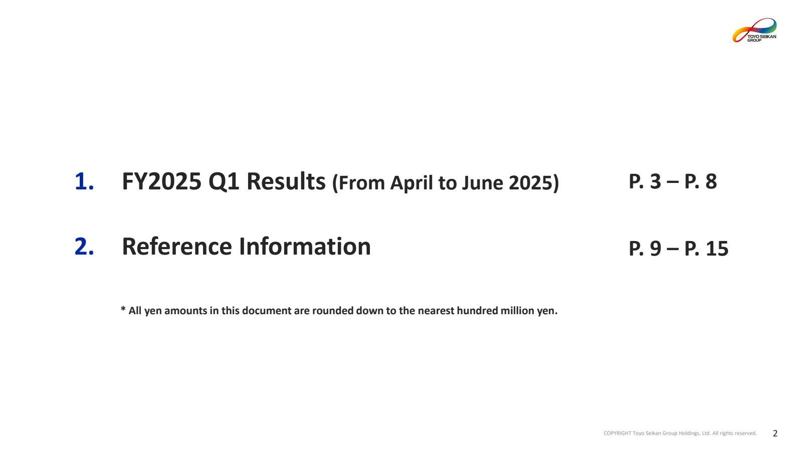 1. FY2025 Q1 Results