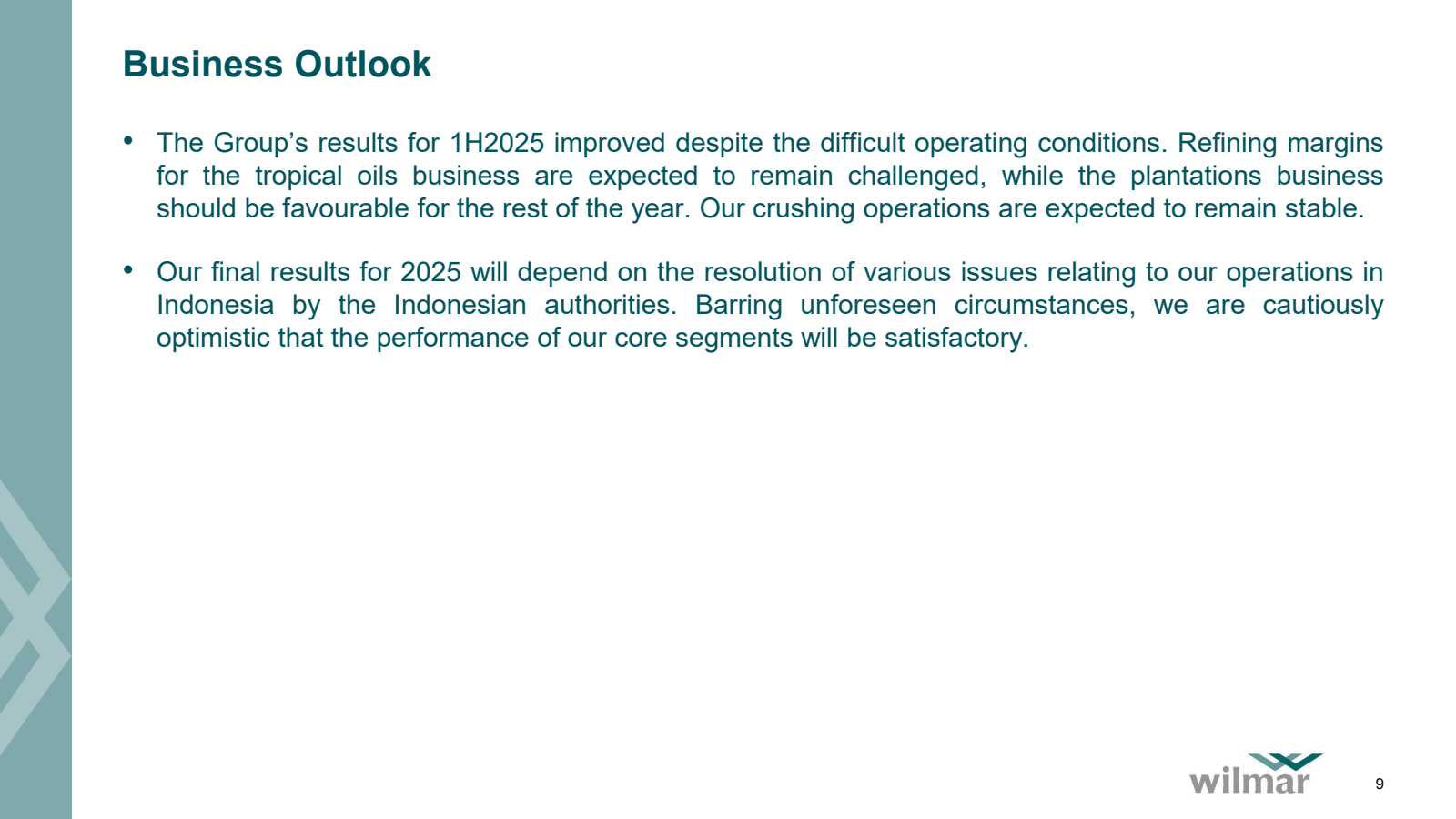 Business Outlook
•