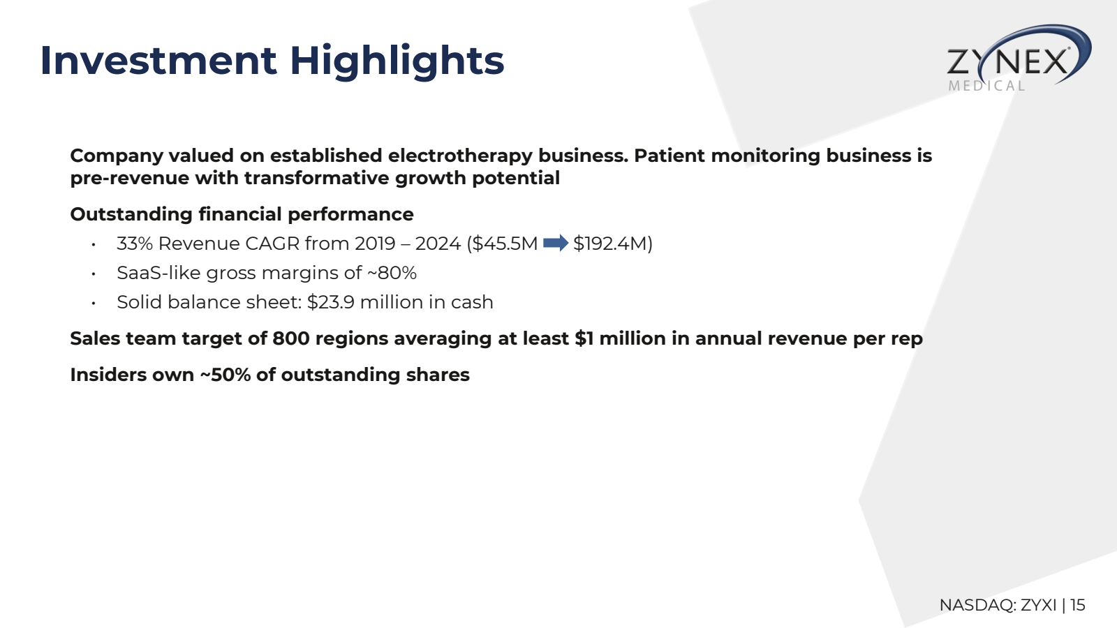 Investment Highlight